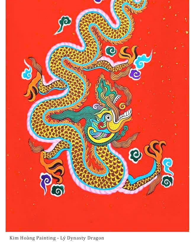 Postcard on Dó paper - Rồng thời Lý