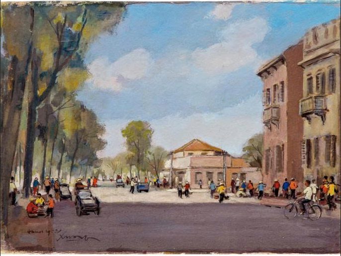 Postcard on Dó paper - Cảnh đường phố nhịp
