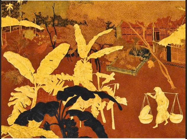 Postcard on Dó paper - Cảnh nông thôn Bắc