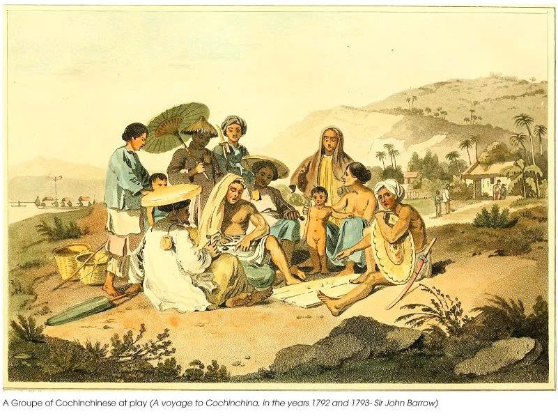 Postcard on Dó paper - Ngồi chơi bên đồng