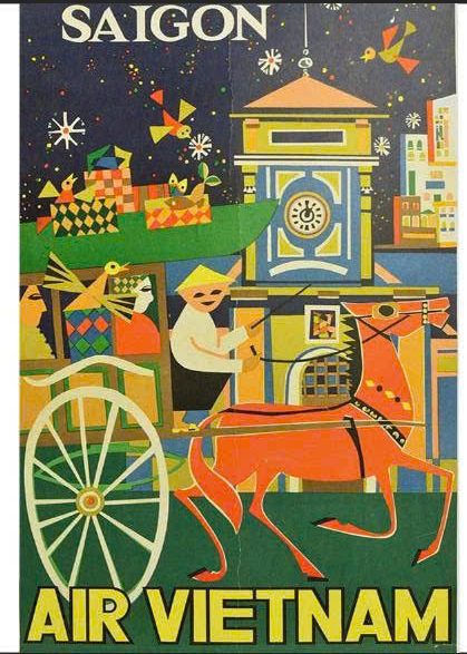 Postcard on Dó paper - Air Vietnam
