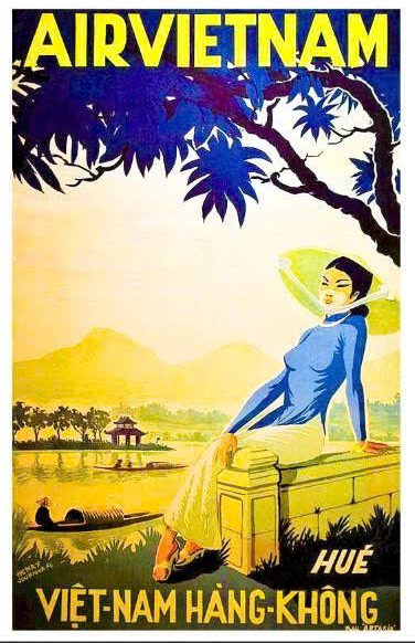Postcard on Dó paper - Air Vietnam (Huế)
