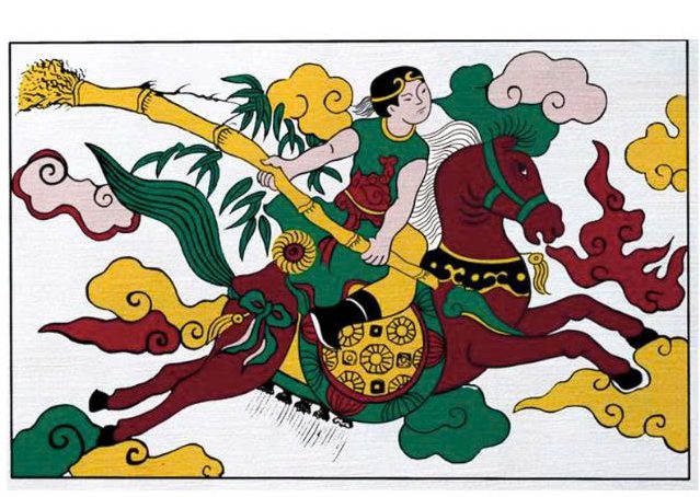 Postcard on Dó paper - Thánh Gióng