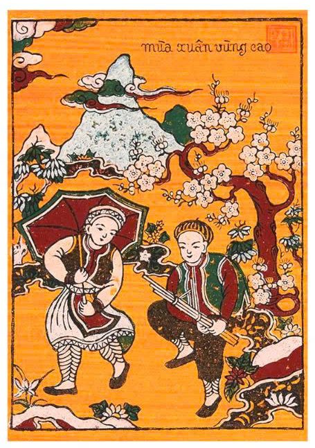 Postcard on Dó paper - Mùa xuân vùng cao