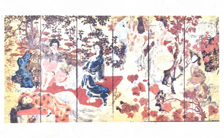 Postcard on Dó paper - Bình phong