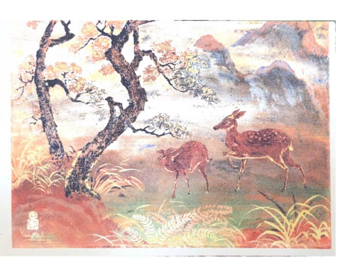 Postcard on Dó paper - Phong hưu